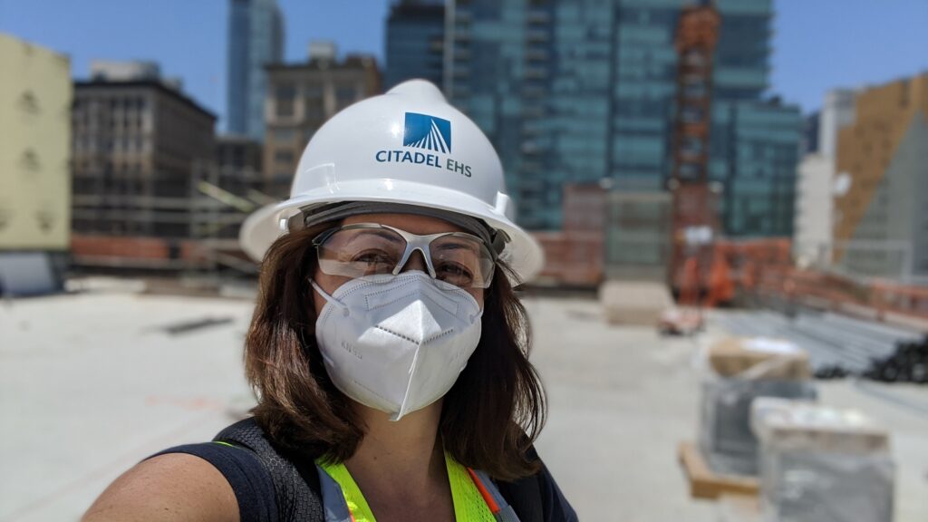 An image of a Citadel Employee at a site walk for an Environmental Site Assessment (Phase I ESA)