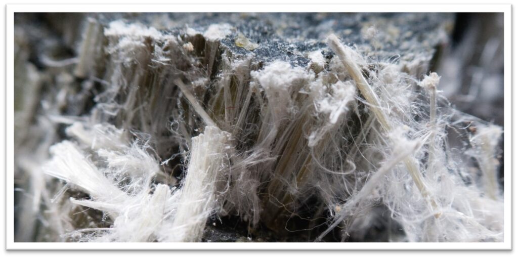 A zoomed in image of asbestos fibers.