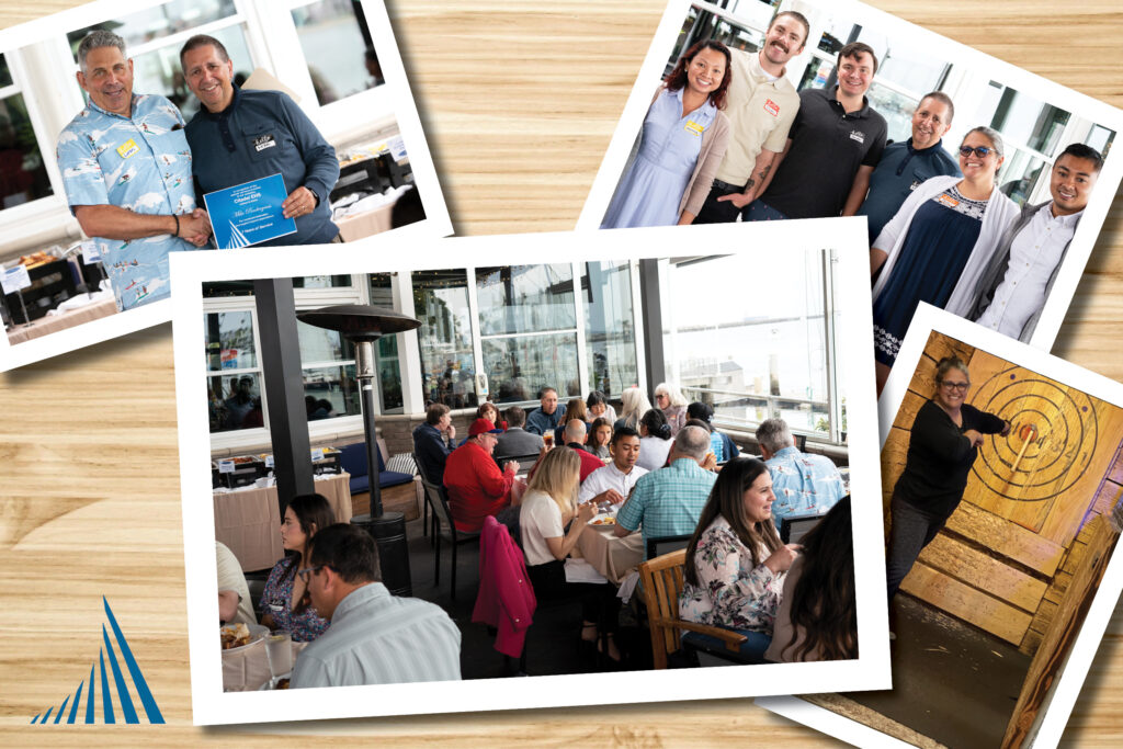 A collage of polaroid style images showing Citadel EHS employees enjoying the Citadel EHS Q2 Luncheon.